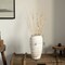 Uniquewise Ceramic Stripe Vase Vintage Boho Decorative Piece for Pampas Grass Ideal for Living Room Coffee Table Mantle Shelf and Centerpieces Modern Farmhouse Decor & Occassion Gift, White